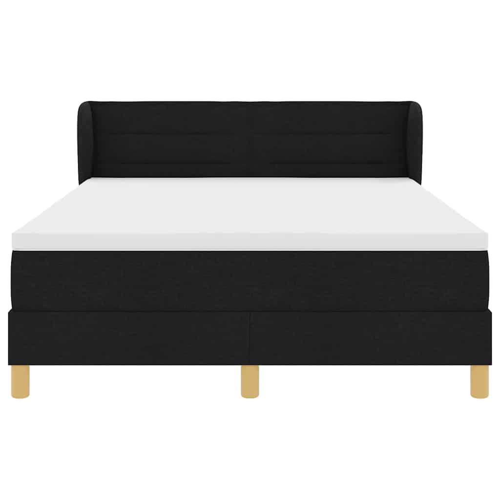 Letto a molle con materasso Nero 140 x 190 cm Tessuto | homemem39