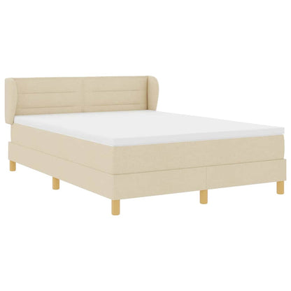 Letto a molle con materasso Crema 140 x 190 cm Tessuto | homemem39
