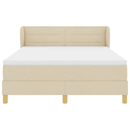 Letto a molle con materasso Crema 140 x 190 cm Tessuto | homemem39