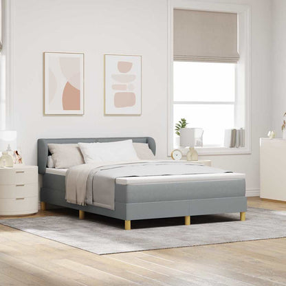Letto a molle con materasso Grigio chiaro 140 x 200 cm Tessuto | homemem39