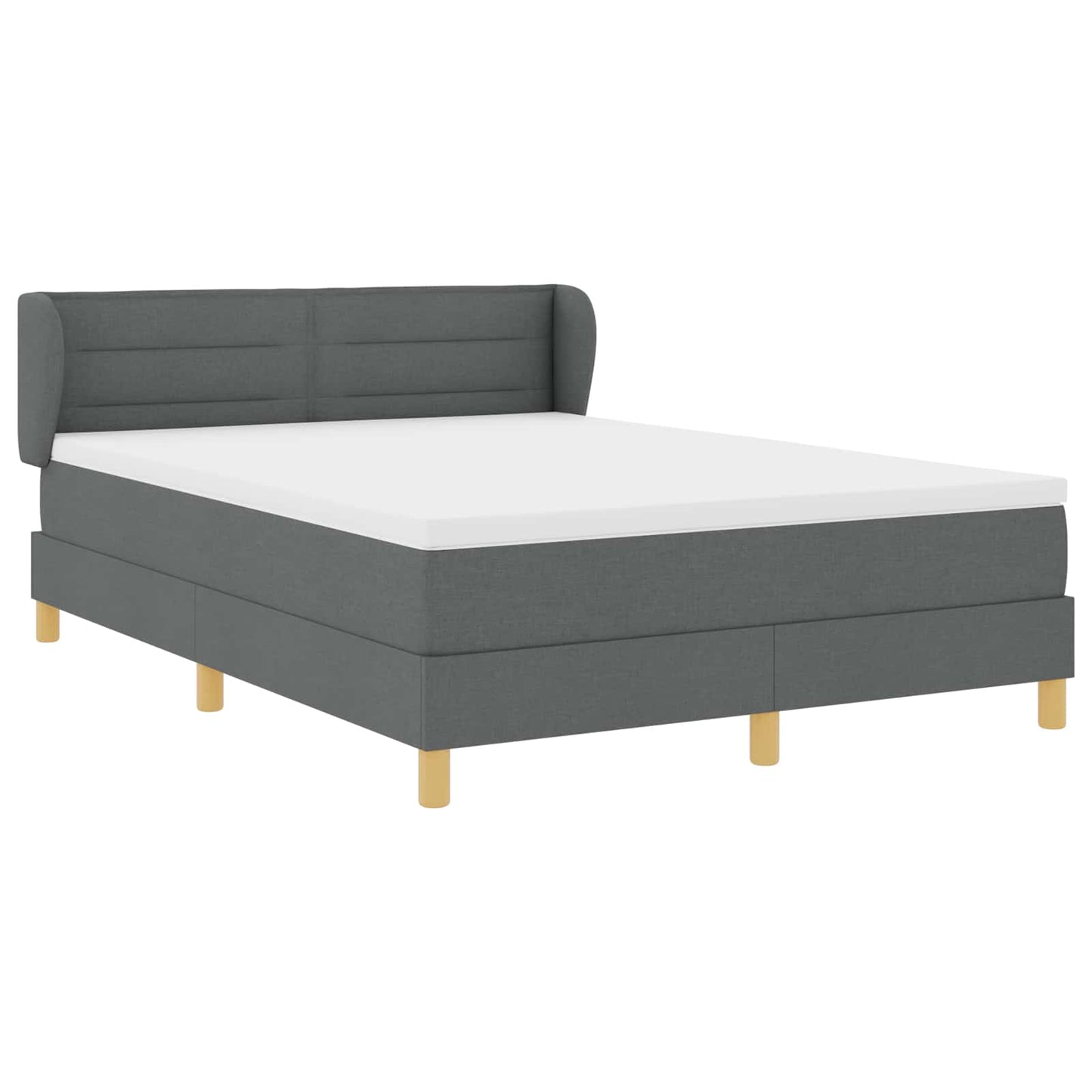 Letto a molle con materasso Grigio scuro 140 x 200 cm Tessuto