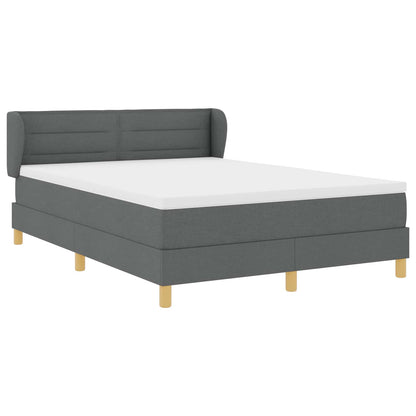 Letto a molle con materasso Grigio scuro 140 x 200 cm Tessuto