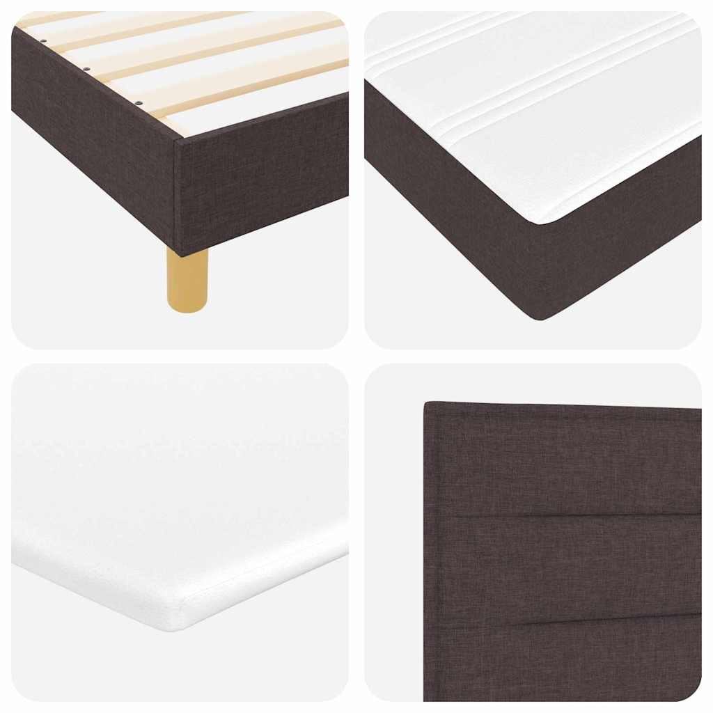 Letto a molle con materasso Marrone Scuro 140 x 200 cm Tessuto | homemem39