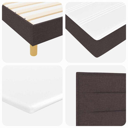 Letto a molle con materasso Marrone Scuro 140 x 200 cm Tessuto | homemem39