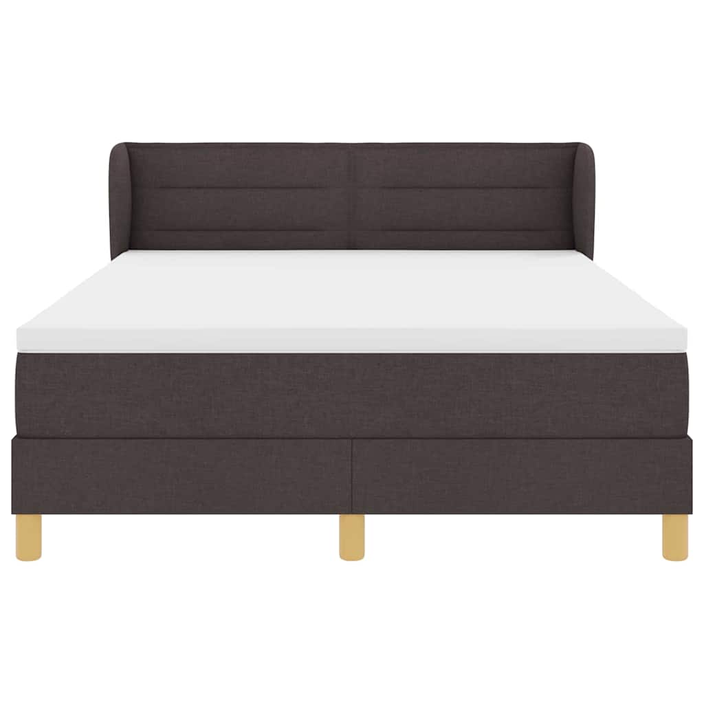 Letto a molle con materasso Marrone Scuro 140 x 200 cm Tessuto