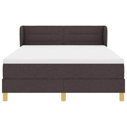 Letto a molle con materasso Marrone Scuro 140 x 200 cm Tessuto