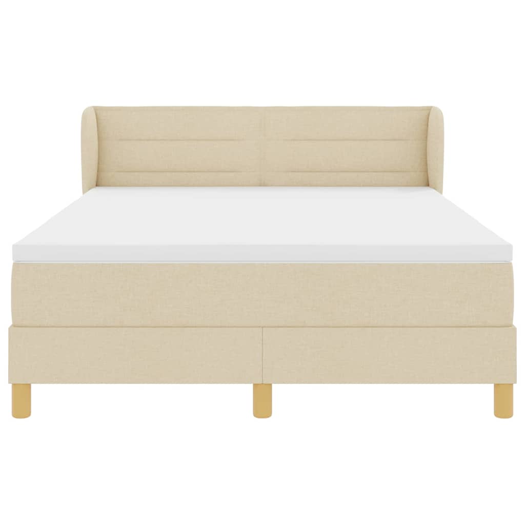 Letto a molle con materasso Crema 140 x 200 cm Tessuto | homemem39