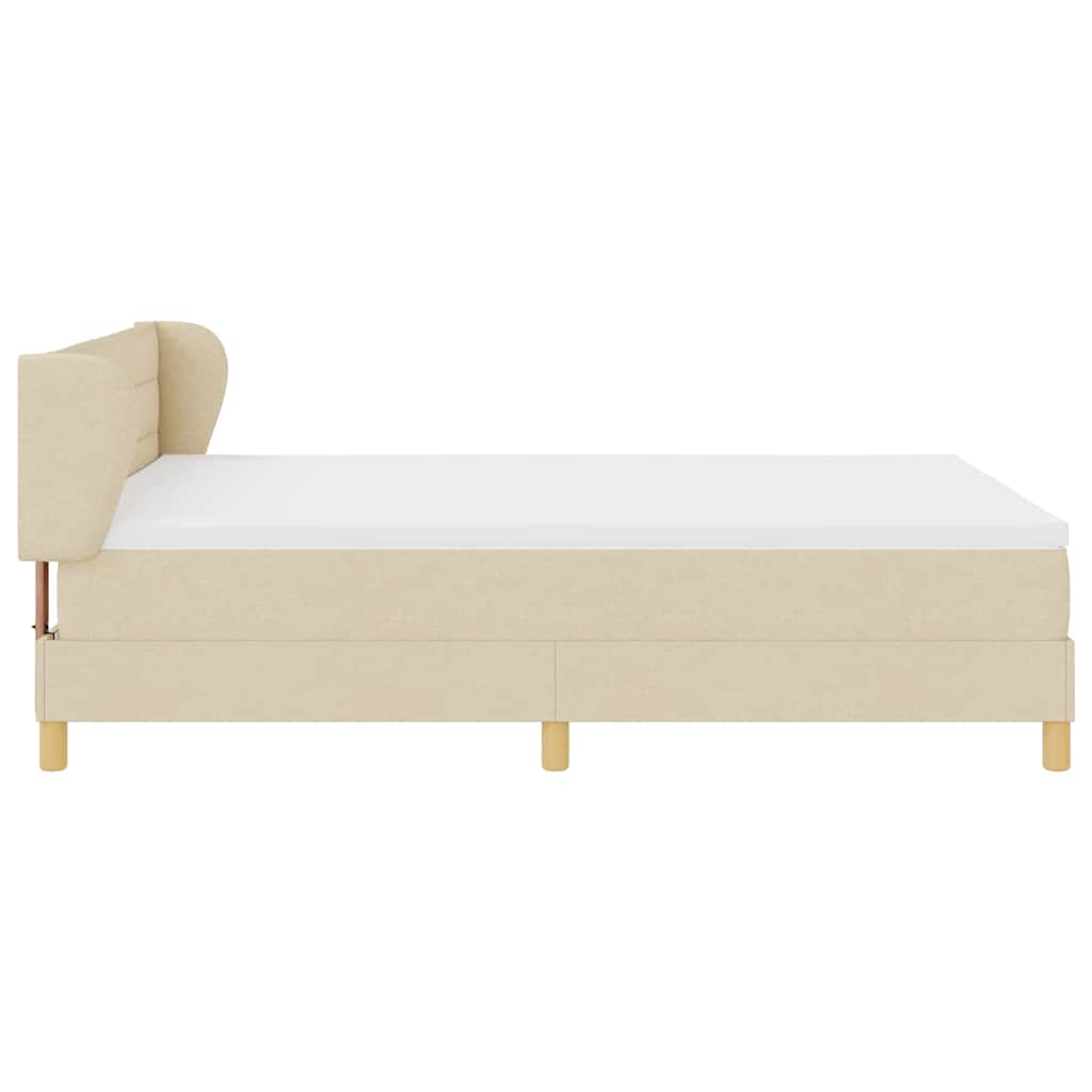 Letto a molle con materasso Crema 140 x 200 cm Tessuto | homemem39