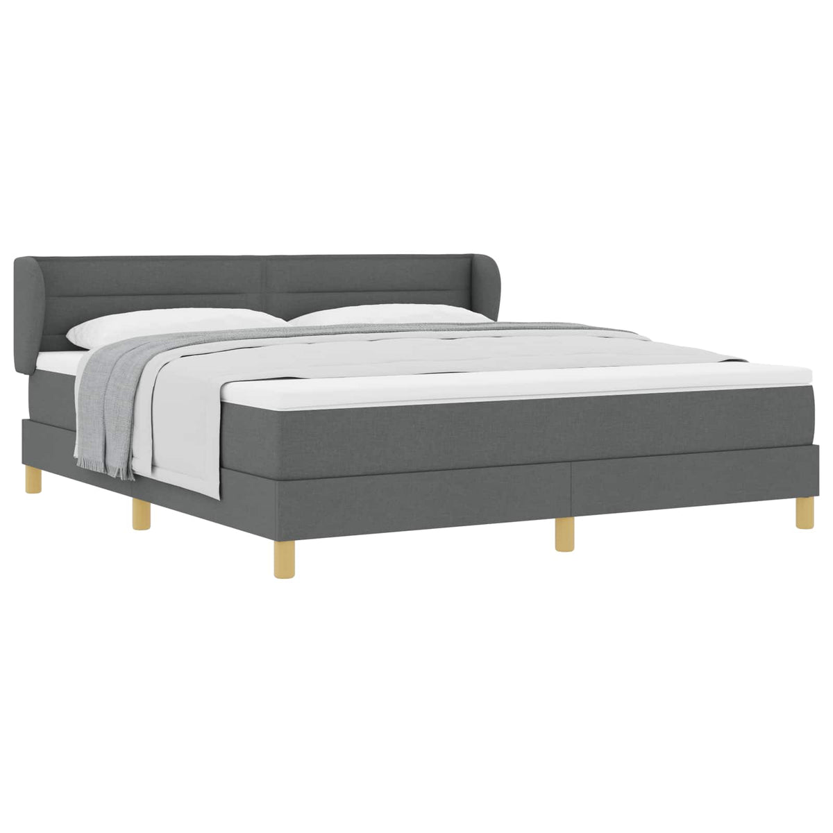 Letto a molle con materasso Grigio scuro 180 x 200 cm Tessuto | homemem39