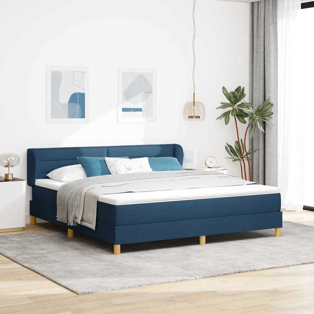 Letto a molle con materasso Blu 180 x 200 cm Tessuto | homemem39