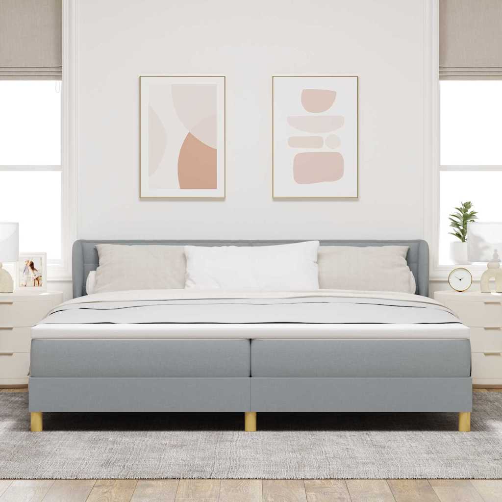 Letto a molle con materasso Grigio chiaro 200 x 200 cm Tessuto | homemem39