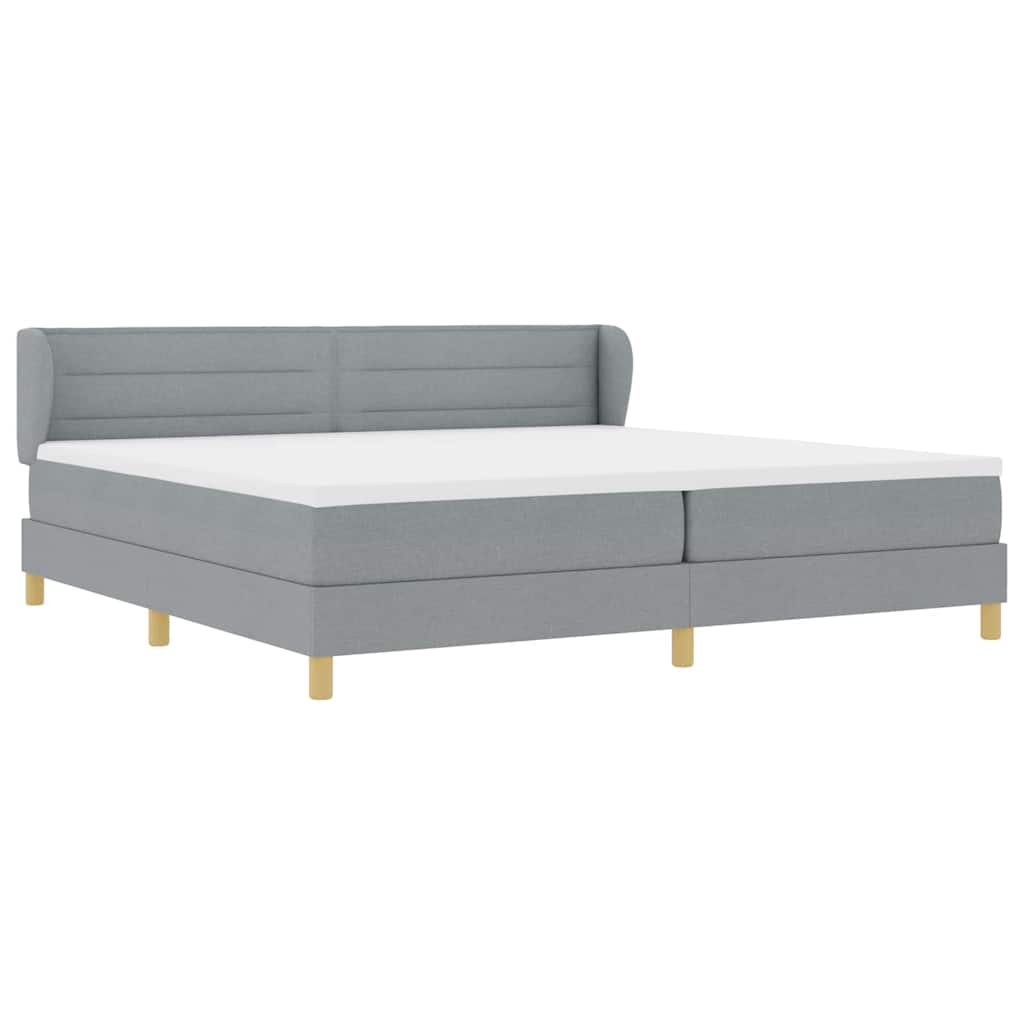 Letto a molle con materasso Grigio chiaro 200 x 200 cm Tessuto | homemem39