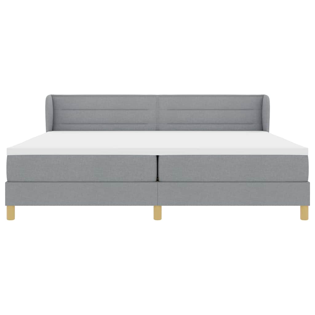 Letto a molle con materasso Grigio chiaro 200 x 200 cm Tessuto | homemem39