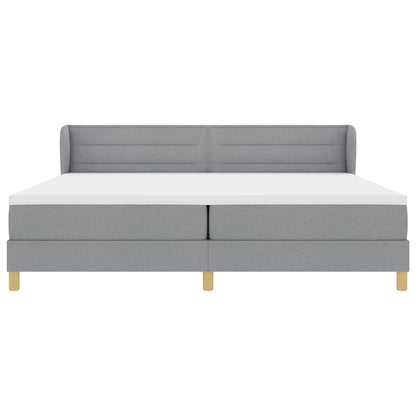 Letto a molle con materasso Grigio chiaro 200 x 200 cm Tessuto | homemem39