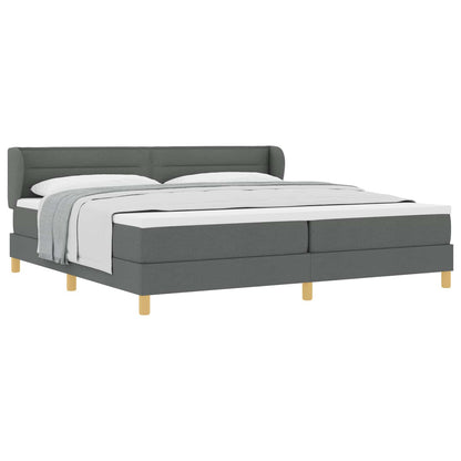 Letto a molle con materasso Grigio scuro 200 x 200 cm Tessuto | homemem39