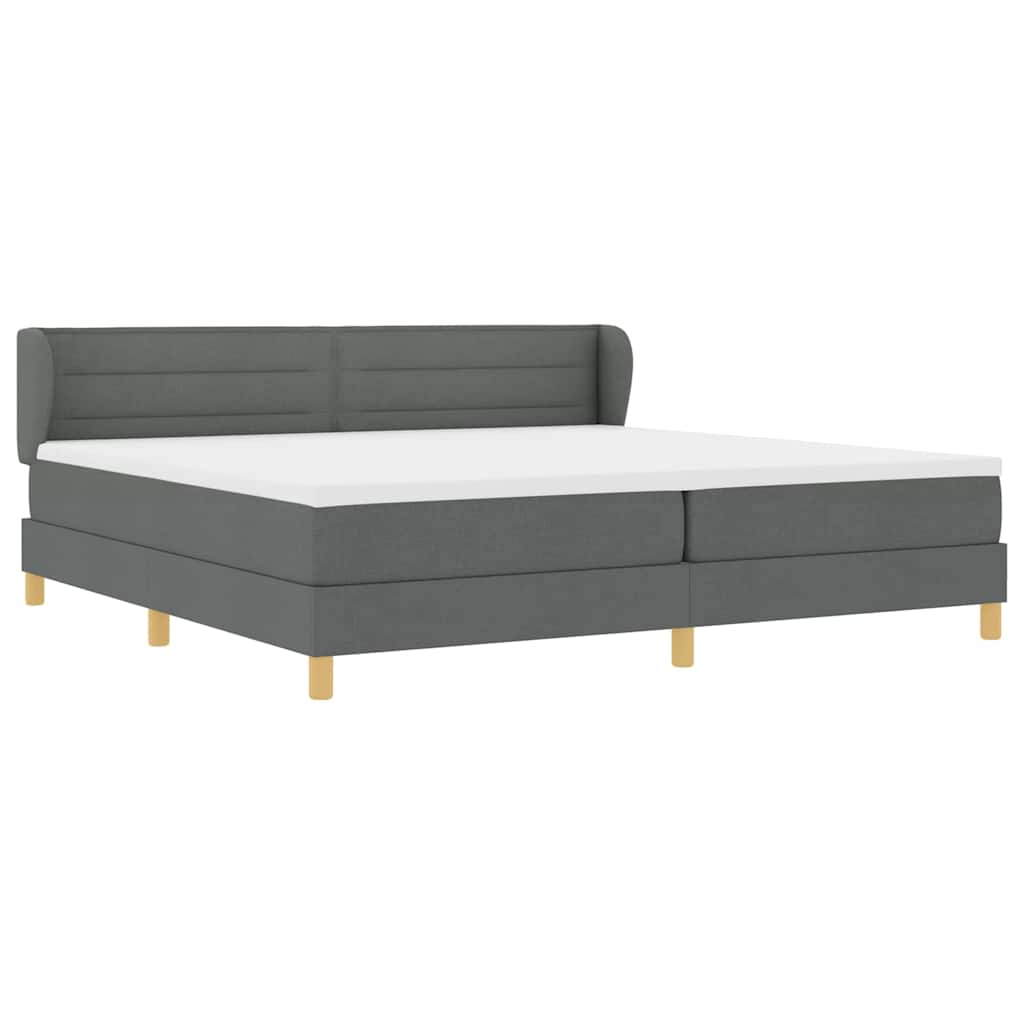 Letto a molle con materasso Grigio scuro 200 x 200 cm Tessuto | homemem39