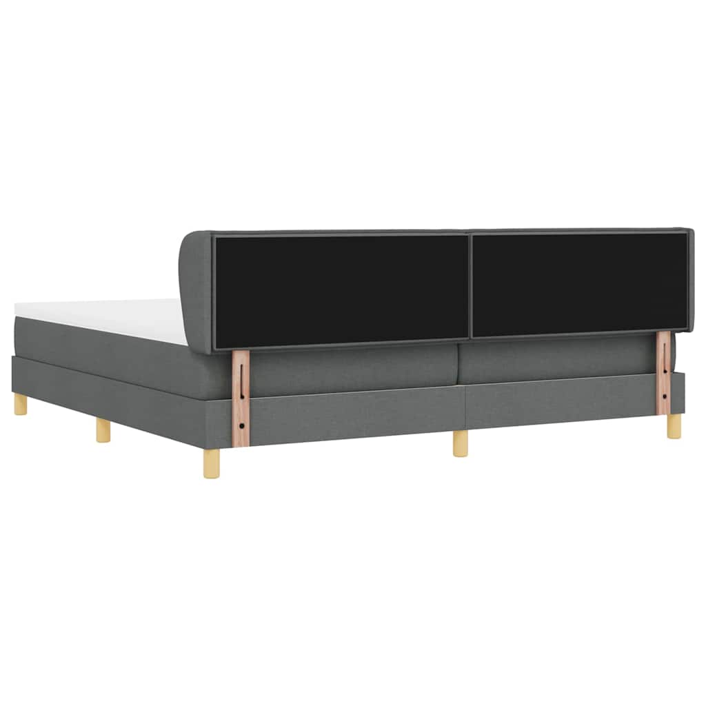 Letto a molle con materasso Grigio scuro 200 x 200 cm Tessuto | homemem39