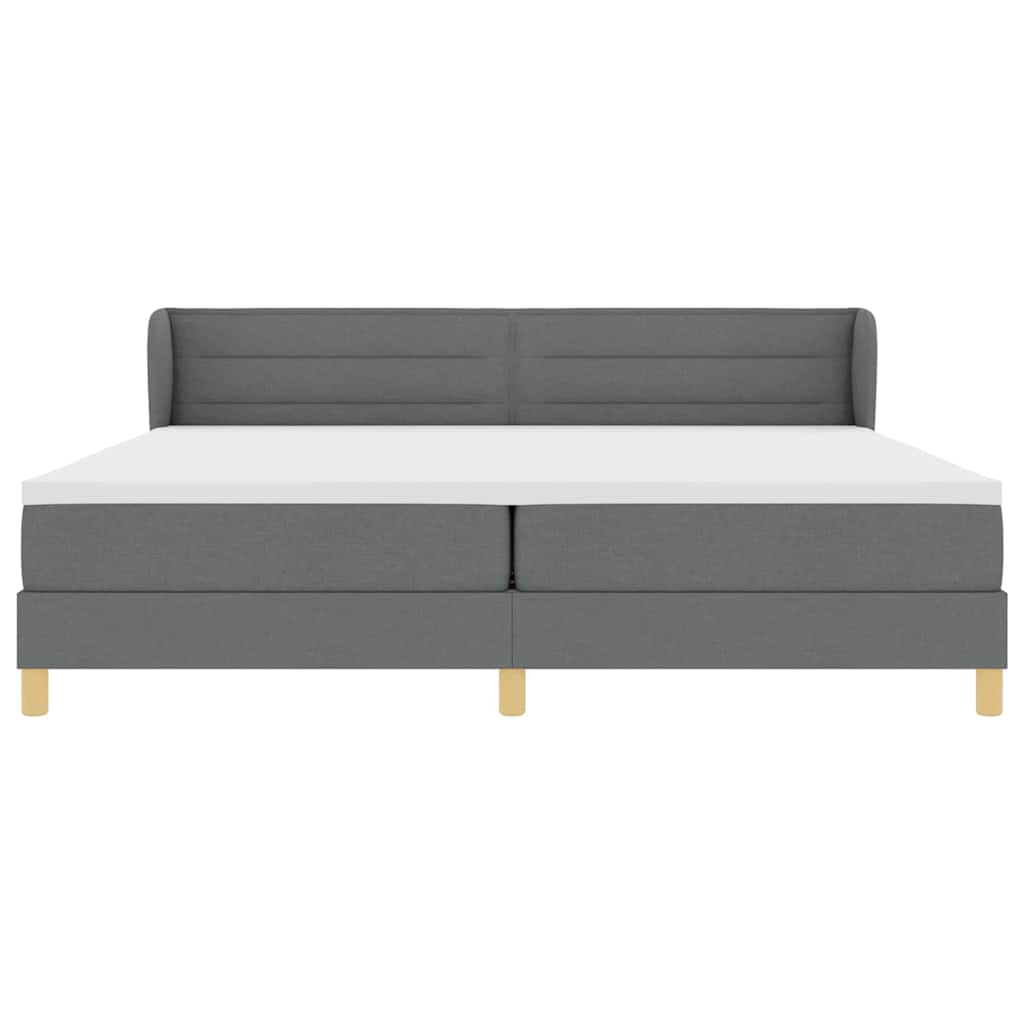 Letto a molle con materasso Grigio scuro 200 x 200 cm Tessuto | homemem39
