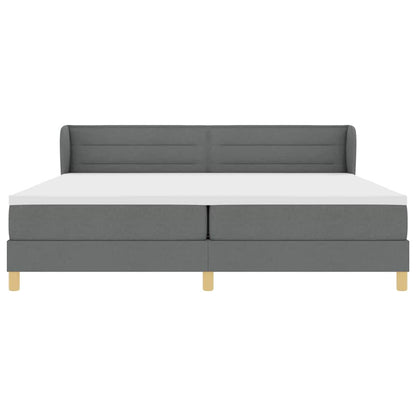 Letto a molle con materasso Grigio scuro 200 x 200 cm Tessuto | homemem39