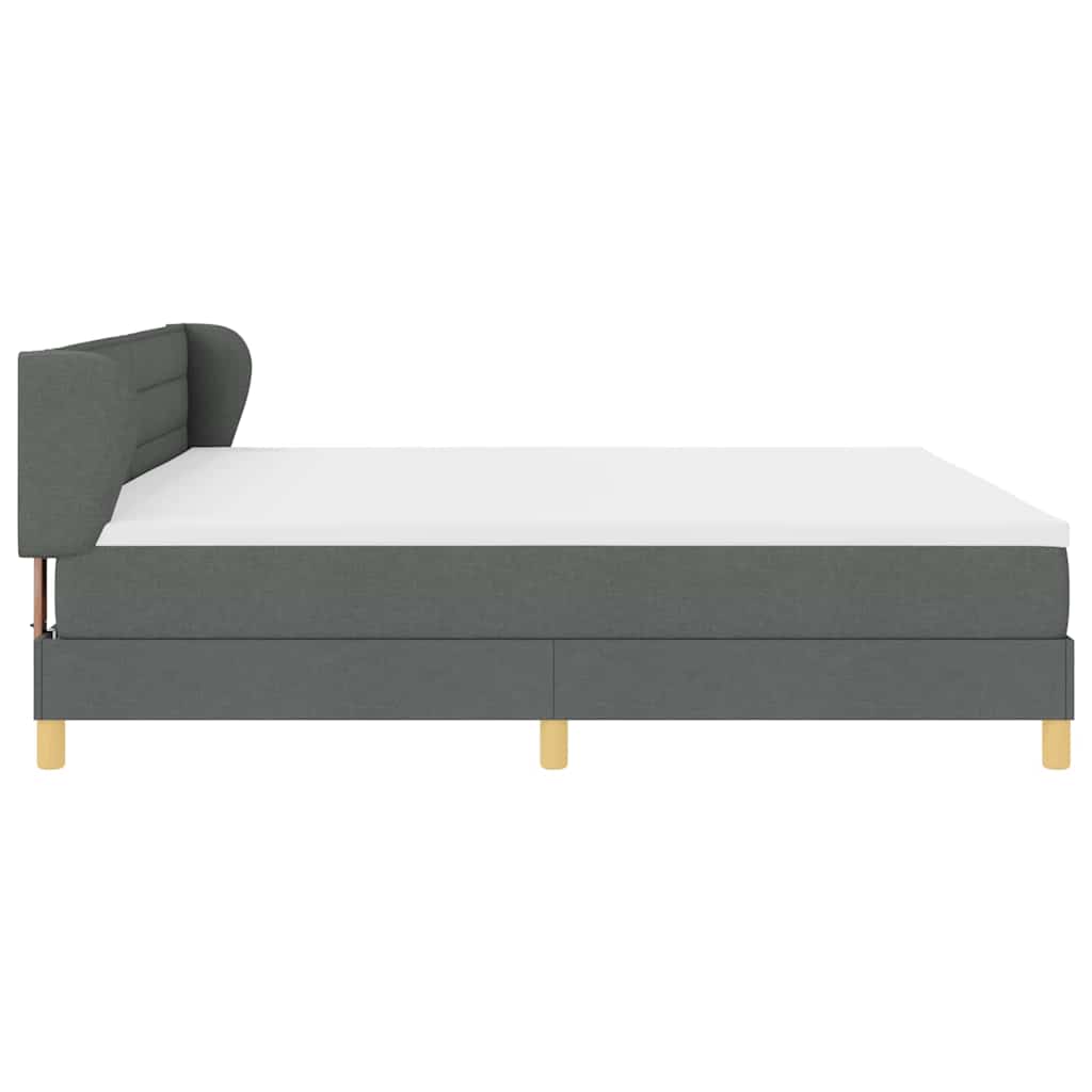 Letto a molle con materasso Grigio scuro 200 x 200 cm Tessuto | homemem39