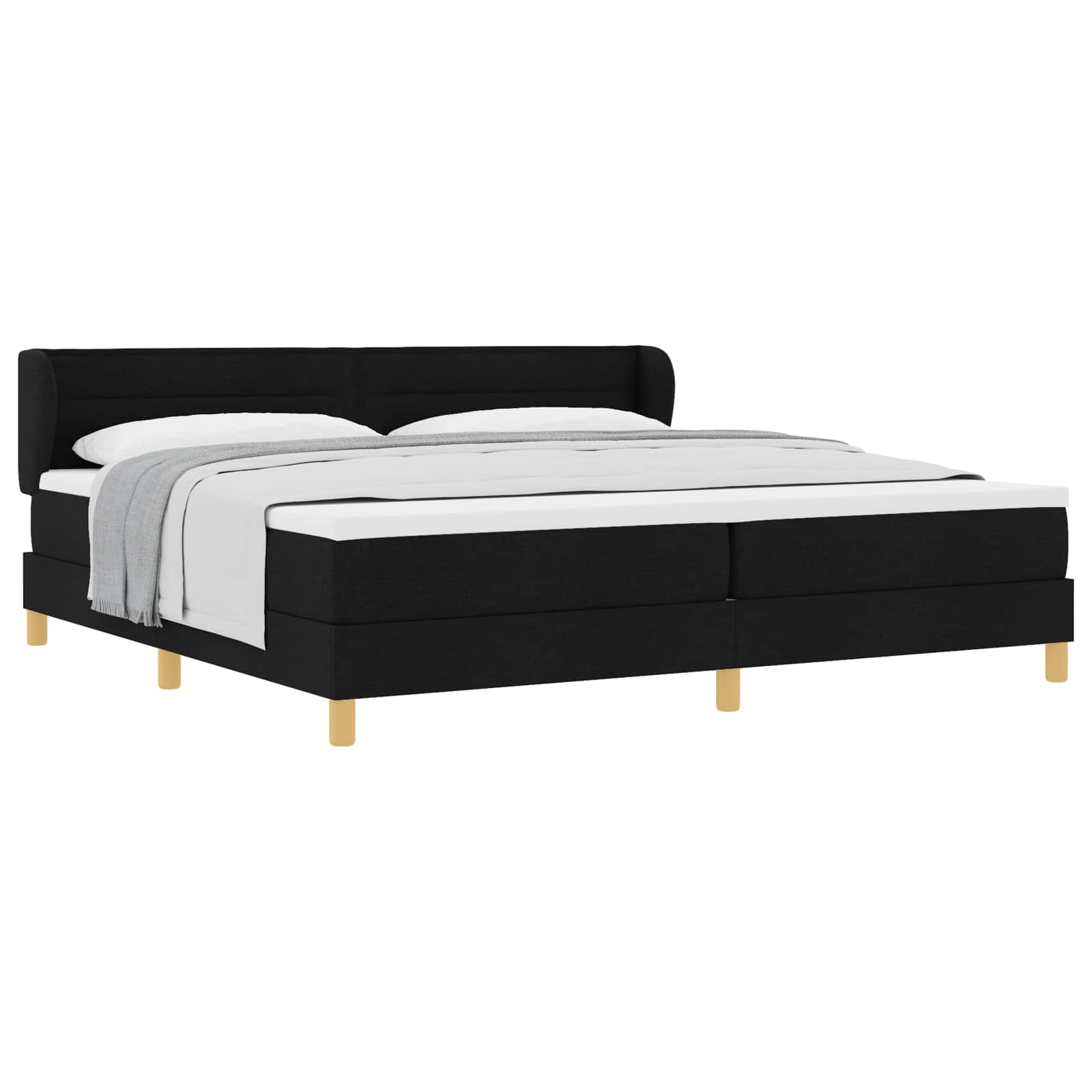 Letto a molle con materasso Nero 200 x 200 cm Tessuto | homemem39