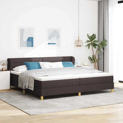 Letto a molle con materasso Marrone Scuro 200 x 200 cm Tessuto | homemem39