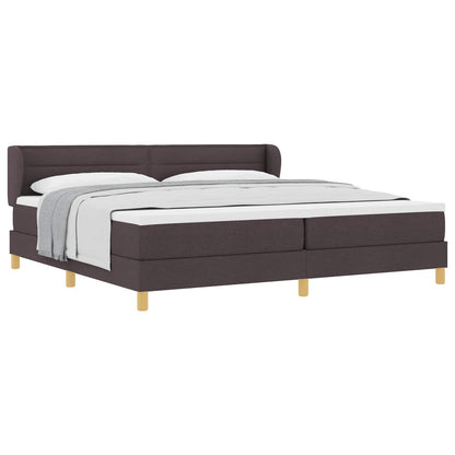 Letto a molle con materasso Marrone Scuro 200 x 200 cm Tessuto | homemem39