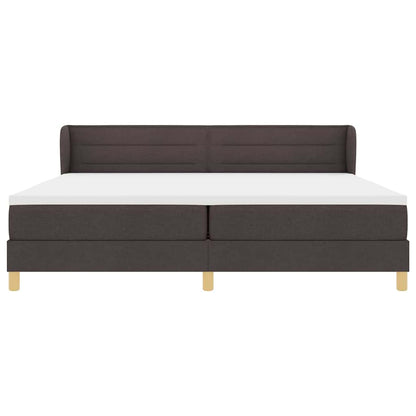 Letto a molle con materasso Marrone Scuro 200 x 200 cm Tessuto | homemem39
