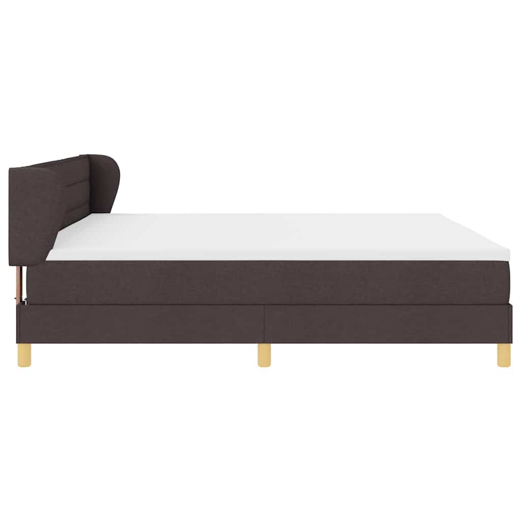 Letto a molle con materasso Marrone Scuro 200 x 200 cm Tessuto | homemem39