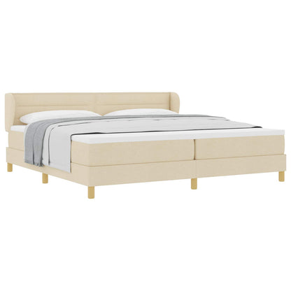 Letto a molle con materasso Crema 200 x 200 cm Tessuto | homemem39