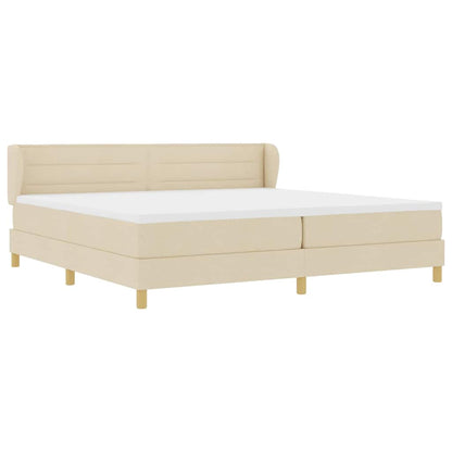 Letto a molle con materasso Crema 200 x 200 cm Tessuto | homemem39