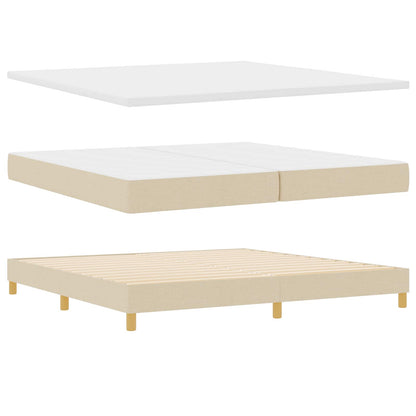 Letto a molle con materasso Crema 200 x 200 cm Tessuto | homemem39