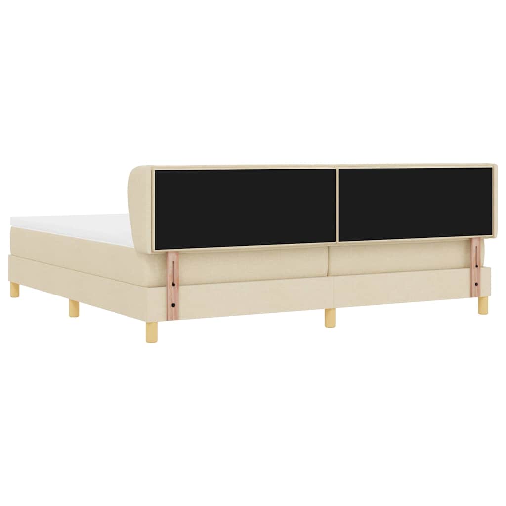 Letto a molle con materasso Crema 200 x 200 cm Tessuto | homemem39