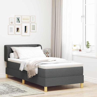 Letto a molle con materasso Grigio scuro 80 x 200 cm Tessuto