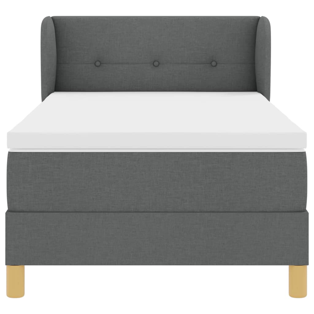 Letto a molle con materasso Grigio scuro 80 x 200 cm Tessuto | homemem39