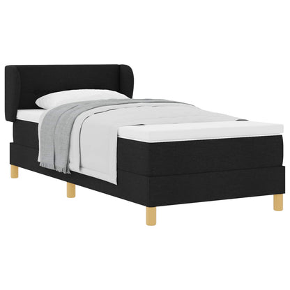 Letto a molle con materasso Nero 80 x 200 cm Tessuto