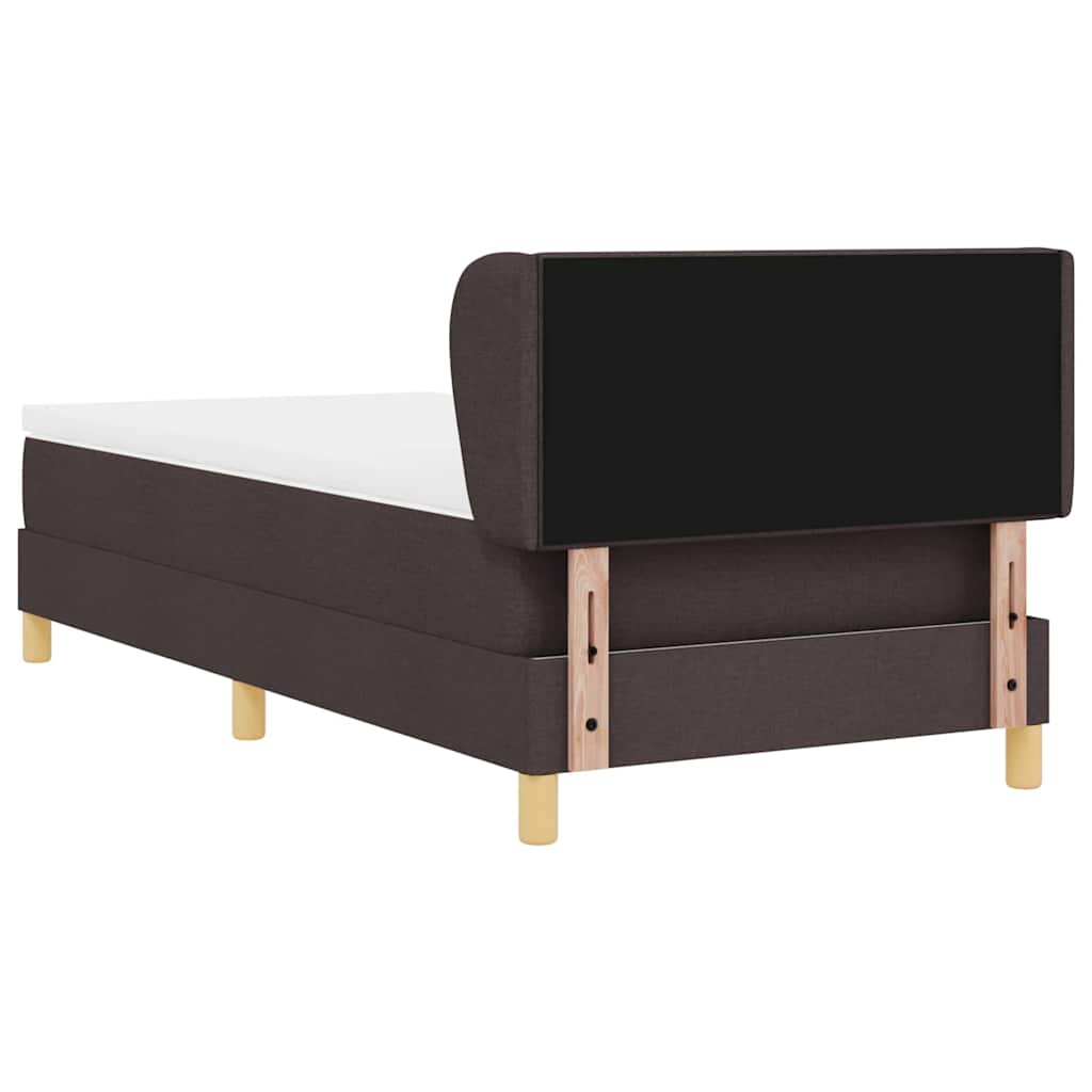 Letto a molle con testiera Marrone Scuro 80 x 200 cm Tessuto