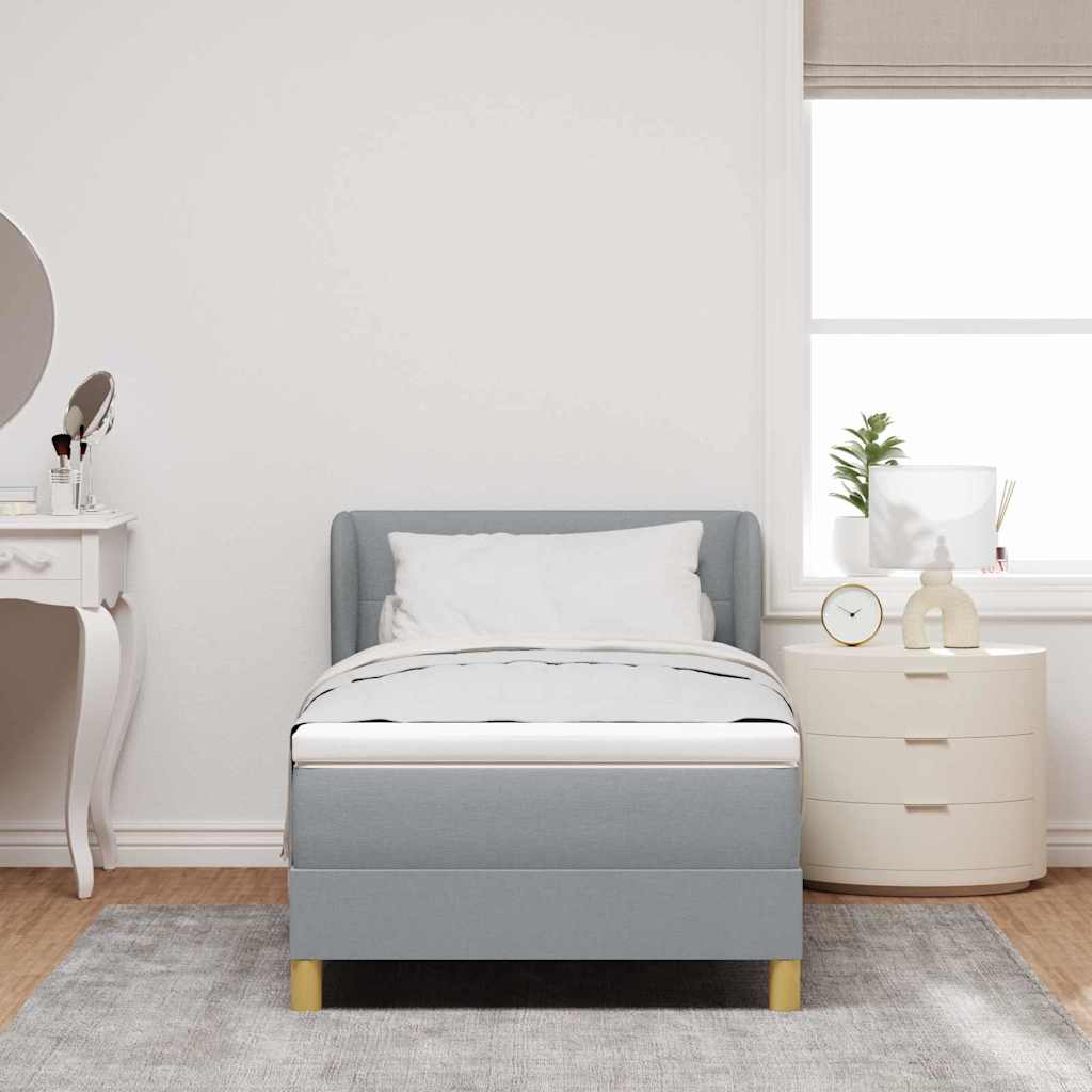 Letto a molle con materasso Grigio chiaro 90 x 190 cm Tessuto | homemem39