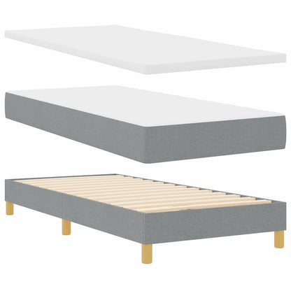 Letto a molle con materasso Grigio chiaro 90 x 190 cm Tessuto | homemem39
