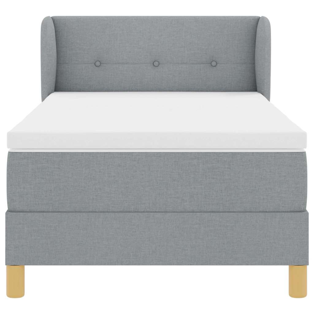 Letto a molle con materasso Grigio chiaro 90 x 190 cm Tessuto | homemem39