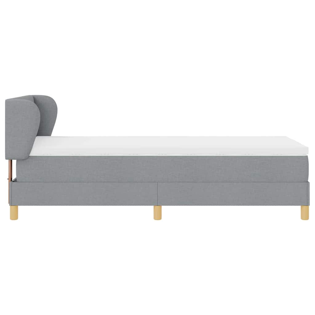 Letto a molle con materasso Grigio chiaro 90 x 190 cm Tessuto