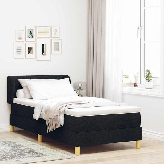 Letto a molle con testiera Nero 90 x 190 cm Tessuto | homemem39