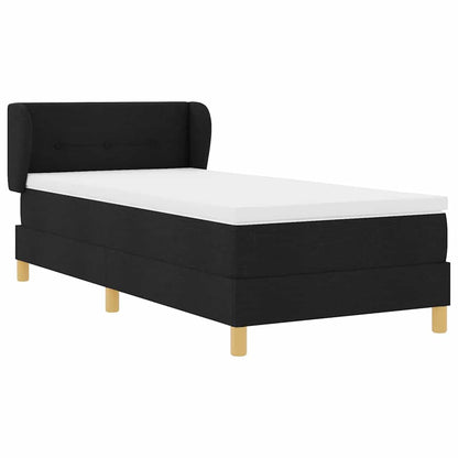 Letto a molle con materasso Nero 90 x 190 cm Tessuto