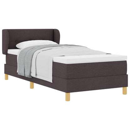 Letto a molle con materasso Marrone Scuro 90 x 190 cm Tessuto
