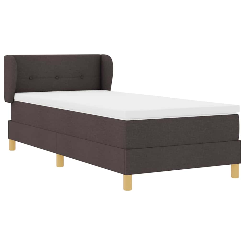 Letto a molle con materasso Marrone Scuro 90 x 190 cm Tessuto | homemem39