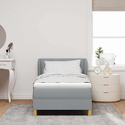 Letto a molle con testiera Grigio chiaro 90 x 200 cm Tessuto | homemem39