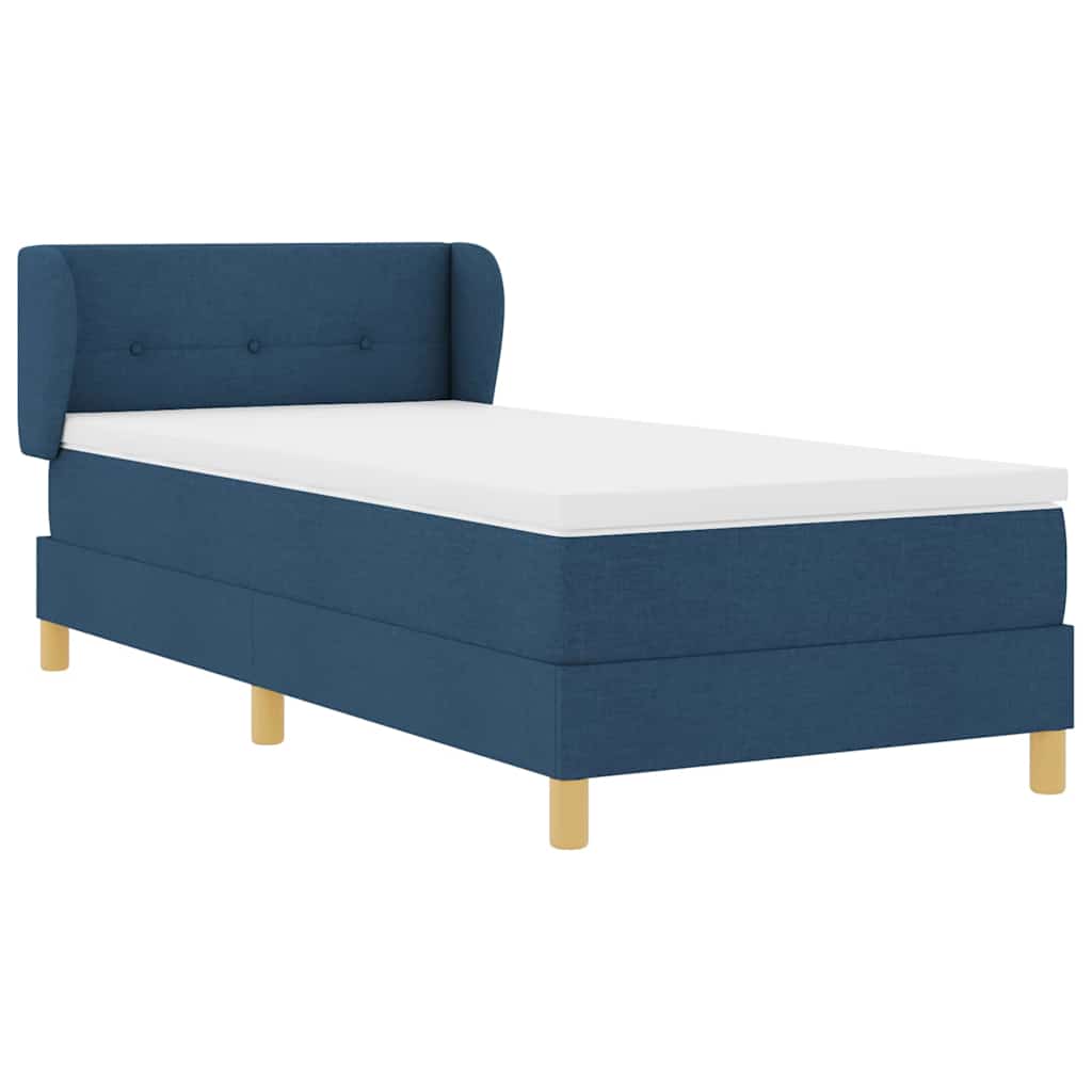 Letto a molle con materasso Blu 90 x 200 cm Tessuto | homemem39
