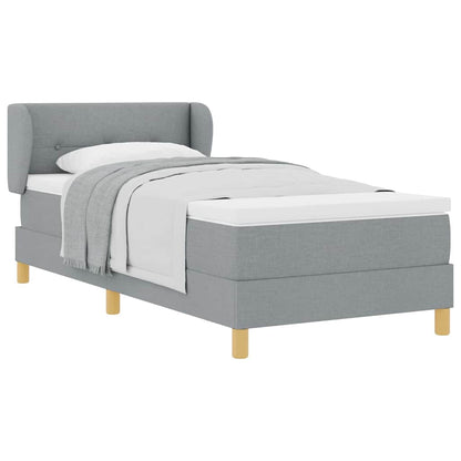 Letto a molle con materasso Grigio chiaro 100 x 200 cm Tessuto