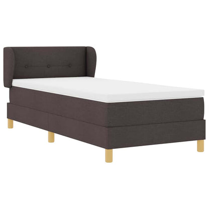 Letto a molle con testiera Marrone Scuro 100 x 200 cm Tessuto