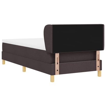 Letto a molle con testiera Marrone Scuro 100 x 200 cm Tessuto